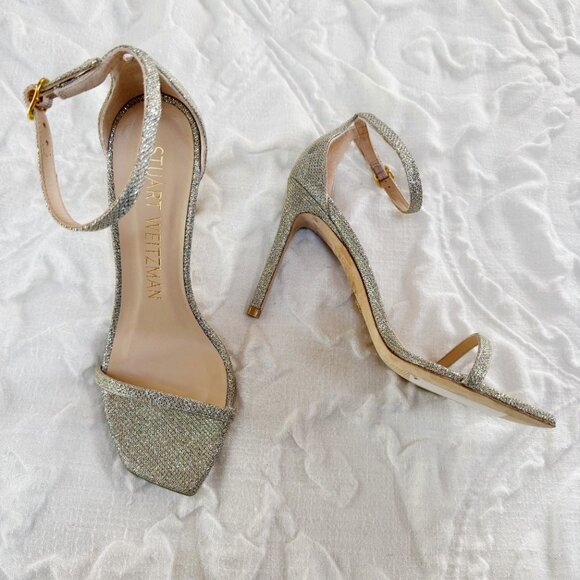 Stuart Weitzman Nudistcurve Ankle Strap Sandal Size 7.5 - Picture 6 of 11
